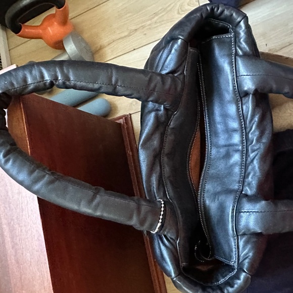 Coach Black Leather Restored Pillow Tote - Picture 8 of 16